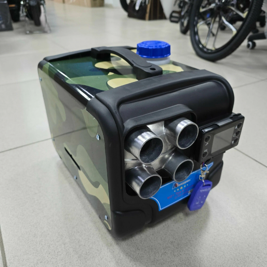 Воздушный автономный отопитель (переносной) SM 8kW/12V/24V/220V 4 выхода (АЛЮМИН. ПАНЕЛЬ)  КАМУФЛЯЖ