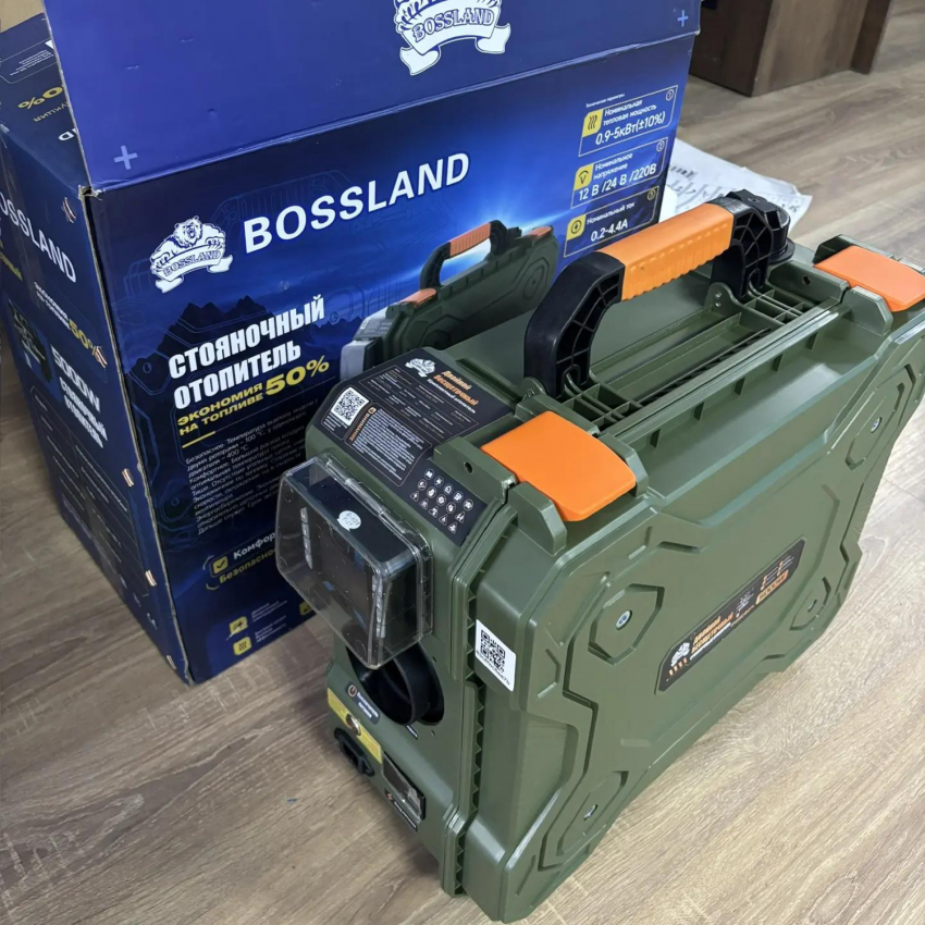 Воздушный стояночный обогреватель 12V/24V/220V/5кВт BOSSLAND Кейс (пластиковый бак 6.5л)