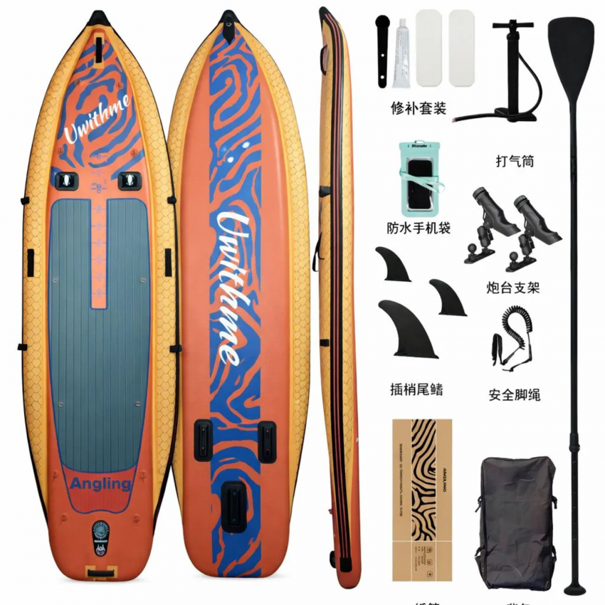 Надувная доска для SUP (САП) серфинга 320*120*15 UWITHME FISHING BOARD